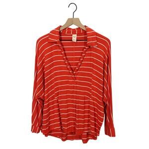 Free People We the Free Can't Fool Me Striped Tee - Red - XS